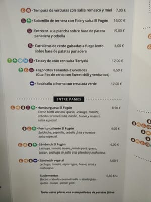 Menu photo 4 El Fogón de Pedro Madrid, M