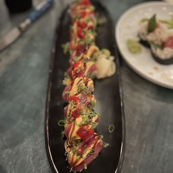 Sado - Fatty tuna roll with a spicy kick - Sushi Bars Near Me - St. Louis, Missouri Sado - Fatty tuna roll with a spicy kick - Sushi Bars Near Me - St. Louis, Missouri
