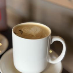 Anecdote Coffee - Lavender latte (2 extra shots espresso hidden below the art)