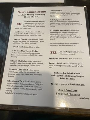 Menu photo 1 Sam's Food & Spirits Floyds Knobs, IN