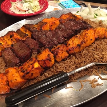 Kabul Kabab House - Combo B. Enough to to feed 3. Beef, salmon & chicken - Afghan Near Me - Flushing, New York