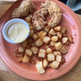 Kids Chicken Tenders and potatoes. $8.29