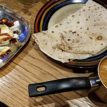Hankies Cafe - Dal, roti, both bangin', and the tasty but small dahi puri portion minus one piece eaten of four. - Indian Near Me - Piccadilly, XGL Hankies Cafe - Dal, roti, both bangin', and the tasty but small dahi puri portion minus one piece eaten of four. - Indian Near Me - Piccadilly, XGL