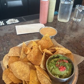 Donkey Taqueria - Chips and Guacamole, LG Queso Only, and salsas in the back - Bars Near Me - Grand Rapids, Michigan