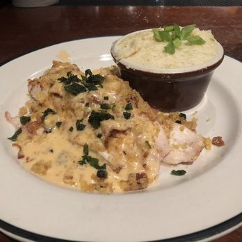 Moonshine Grill - Trout with yummy grits! - Southern Near Me - Austin, Texas