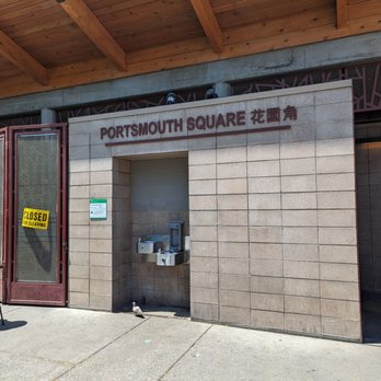 Portsmouth Square - Restrooms, one of several ladies waiting for cleaning. - Parks Near Me - San Francisco, California