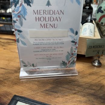 Meridian - Holiday Menu (December 2024) - Coffee & Tea Near Me - Buda, Texas