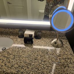 Well lit bathroom