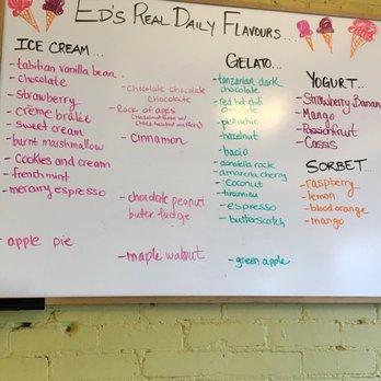 Ed's Real Scoop - Their 2017 flavour menu - Ice Cream & Frozen Yogurt Near Me - Toronto, Ontario Ed's Real Scoop - Their 2017 flavour menu - Ice Cream & Frozen Yogurt Near Me - Toronto, Ontario