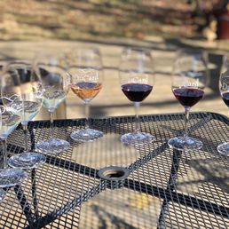 glasses of wine on a table