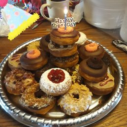 Small donut tower.....heaven on a tray