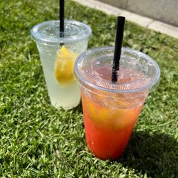 Regular and a strawberry lemonade