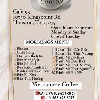 Cafe 99 - Vietnamese Near Me - Houston, Texas