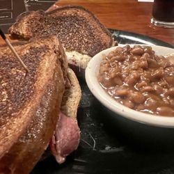 Roc's Blackfront Tavern and Grill - Rueben sandwich and baked beans.