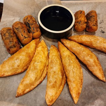 K-Street - Seaweed and glass noodle rolls (1 eaten) and some fried dumplings. - Korean Near Me - Glendale, California K-Street - Seaweed and glass noodle rolls (1 eaten) and some fried dumplings. - Korean Near Me - Glendale, California
