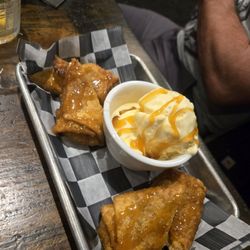 Jayell Smoke House - The fried egg rolls with peaches and caramel sauce. Amazing!