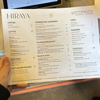 Hiraya Cafe  - Menu - Filipino Near Me - Washington, DC, District of Columbia