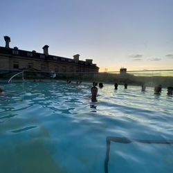 Thermae Bath Spa - Beautiful upstairs pool during sunset! Water felt like warm