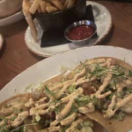Baja Shrimp Tacos and Fries