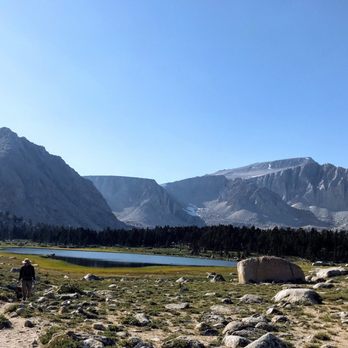 Mount Langley - view toward Langley after emerging from the wooded trail on new army pass - Hiking Near Me - Lone Pine, California