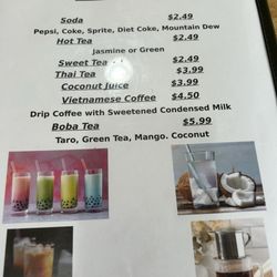 SK Pho - Drink Menu