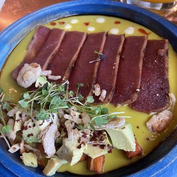Lechon - Ahi Tuna Tiradito (I'm from HI so this sashimi was a bit of a letdown but everything else was great!) - Tapas Bars Near Me - Portland, Oregon