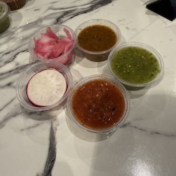 La Tia Tacos and More - Salsa bar items - Tacos Near Me - Foothill Ranch, California