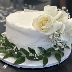 Raspberries N'creme - Wedding Cake