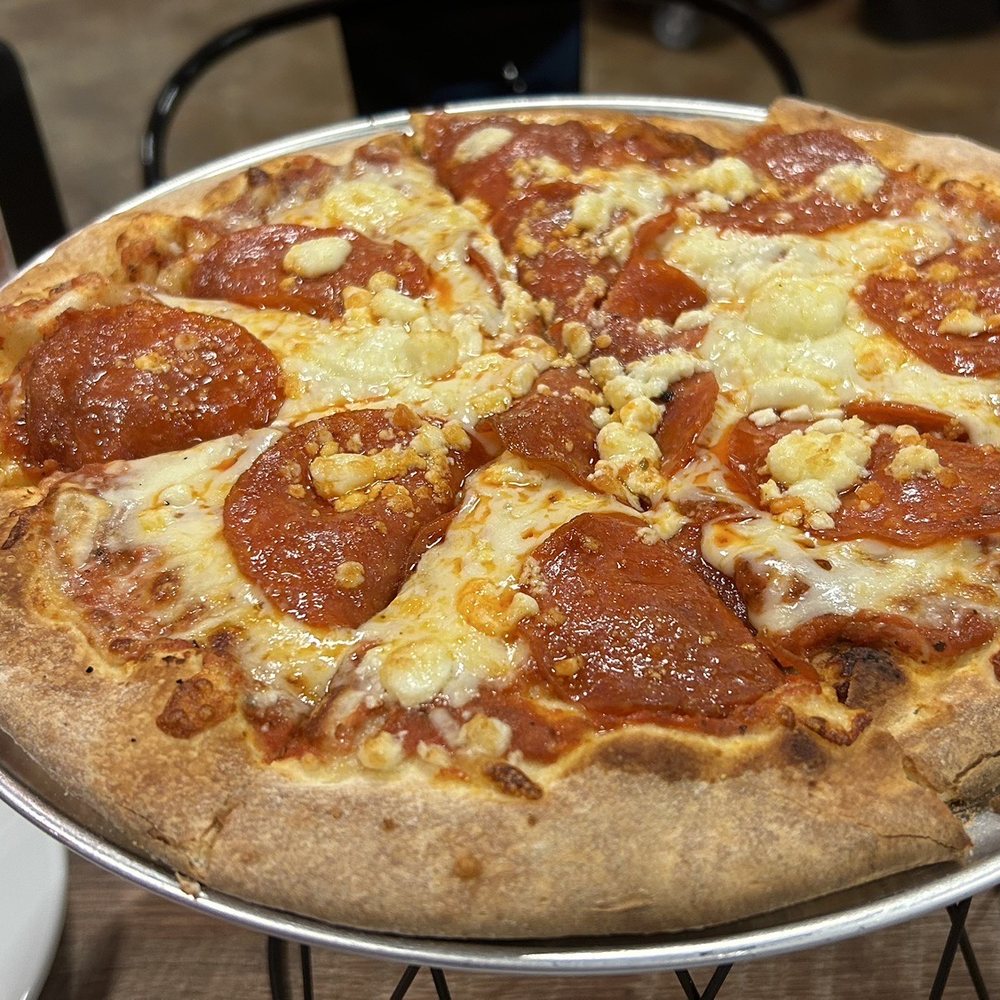 Freetail Brewing - Med Pepperoni pizza added feta - Breweries Near Me - San Antonio, Texas