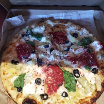 Blaze Pizza - Art lover added olives and spinach - Pizza Near Me - Carlsbad, California