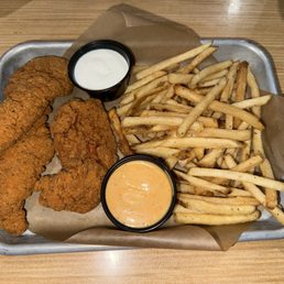 Spicy Chicken Dippers with French Fries Spicy Chicken Dippers with French Fries