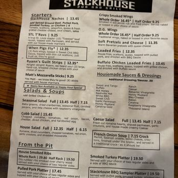 Stackhouse Pub And Grill - Menu - New American Near Me - Chesterfield, Missouri Stackhouse Pub And Grill - Menu - New American Near Me - Chesterfield, Missouri