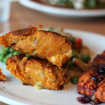Mitsitam Cafe - Inside of sweet potato corn cake (side option at Woodlands and Coastlines) - very moist - American Near Me - Washington, DC, District of Columbia