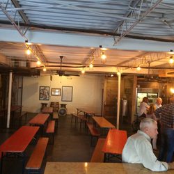 Red Hill Brewery - Picnic table seating with high tables and bar seating