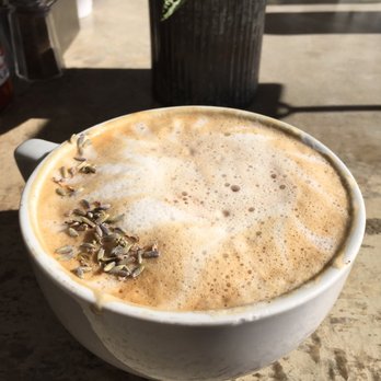 Cafe Topes - Lavender Mocha Latte ($4.75, made with delicious Stumptown Coffee!) - Coffee & Tea Near Me - Carlsbad, California