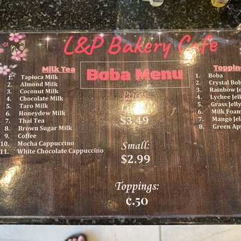 L & P Bakery Cafe - Menu boba - Bakeries Near Me - Sandy, Utah
