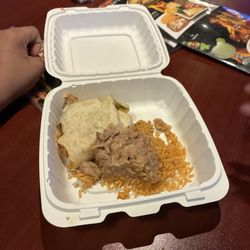 Javi's Hilmar Mexican Restaurant - Rice with beans and a burrito