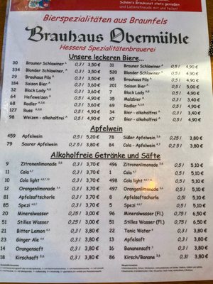 Menu photo 2 Brauhaus Obermühle Braunfels, HE