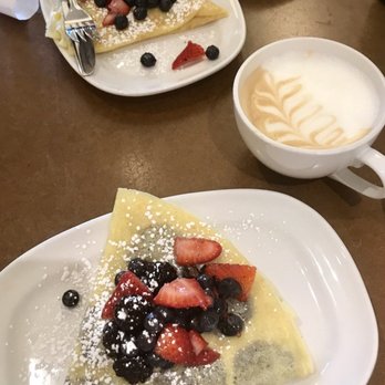Luna Bakery Cafe - top: lemon curd+berry crepe, avocado toast w/cheese; bottom: chocolate+berry crepe - Cafes Near Me - Cleveland, Ohio
