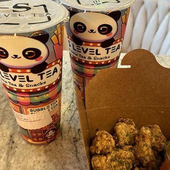 S Level Tea - design of cup and popcorn chicken - Bubble Tea Near Me - Burien , Washington S Level Tea - design of cup and popcorn chicken - Bubble Tea Near Me - Burien , Washington
