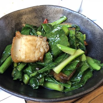 Chin Chin - Stir fry of Gai Laan Crispy Pork Belly - Asian Fusion Near Me - Melbourne, VIC Chin Chin - Stir fry of Gai Laan Crispy Pork Belly - Asian Fusion Near Me - Melbourne, VIC