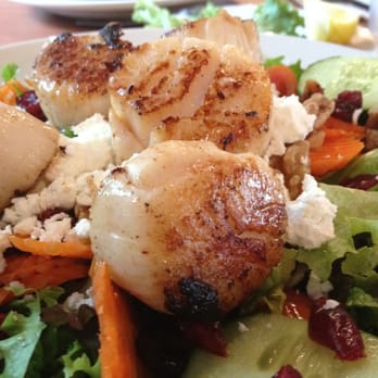 Crabapple's - Seared scallops on the chicken bikini salad - Seafood Near Me - Falmouth, Massachusetts Crabapple's - Seared scallops on the chicken bikini salad - Seafood Near Me - Falmouth, Massachusetts