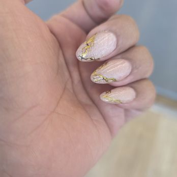 Luxe Nails And Spa - Love my tip gold nails - Nail Salons Near Me - Modesto, California