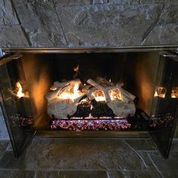 Cascade Chimney Service - Beautiful new log set installed!