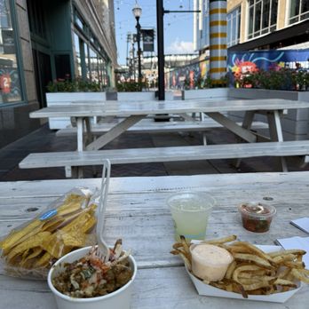 Frita Batidos - Happy hour frita bowl, fries, and plantains/salsa. - Burgers Near Me - Detroit, Michigan Frita Batidos - Happy hour frita bowl, fries, and plantains/salsa. - Burgers Near Me - Detroit, Michigan