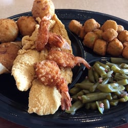 White fish, crab and 4 piece shrimp with two sides for 6.99!