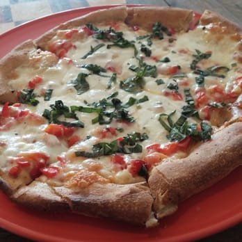 The Root Cafe - "The freshy" pizza: mozzarella, basil & red peppers on a whole grain crust - Coffee & Tea Near Me - Lakewood, Ohio The Root Cafe - "The freshy" pizza: mozzarella, basil & red peppers on a whole grain crust - Coffee & Tea Near Me - Lakewood, Ohio