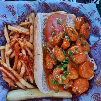 Bubba's 33 - Shotgun Shrimp Po'Boy Sandwich (spicy but oh so yummy) - Burgers Near Me - Albuquerque, New Mexico