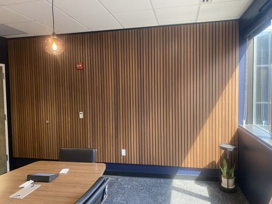 Downtown Office Panel Installation - This upgrade was done for a downtown law firm to modernize the appearance and improve the soundproofing of the offices and conference rooms.