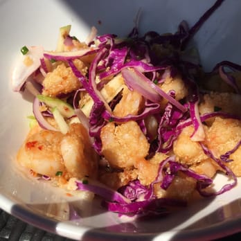 Cobalt - GREAT appetizer or as an entree BUT have to ask for the BAR MENU.  Crispy Fried Rock Shrimp Apple,​ onion, cabbage, sweet chili sauce - New American Near Me - Vero Beach, Florida